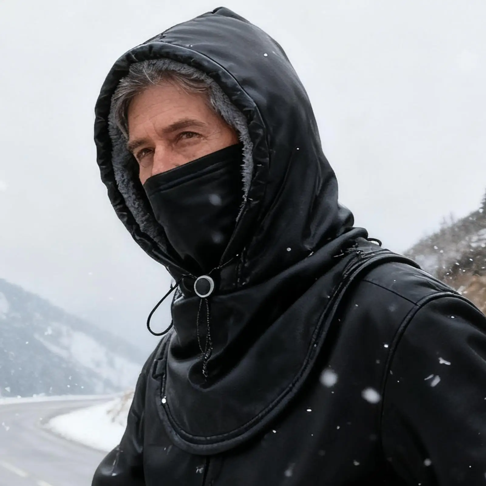 

Snow Face Cover Protective Waterproof Thermal PU Hat Cold Weather Snow Face Warmer For Outdoor Motorcycle Riding Hiking Running