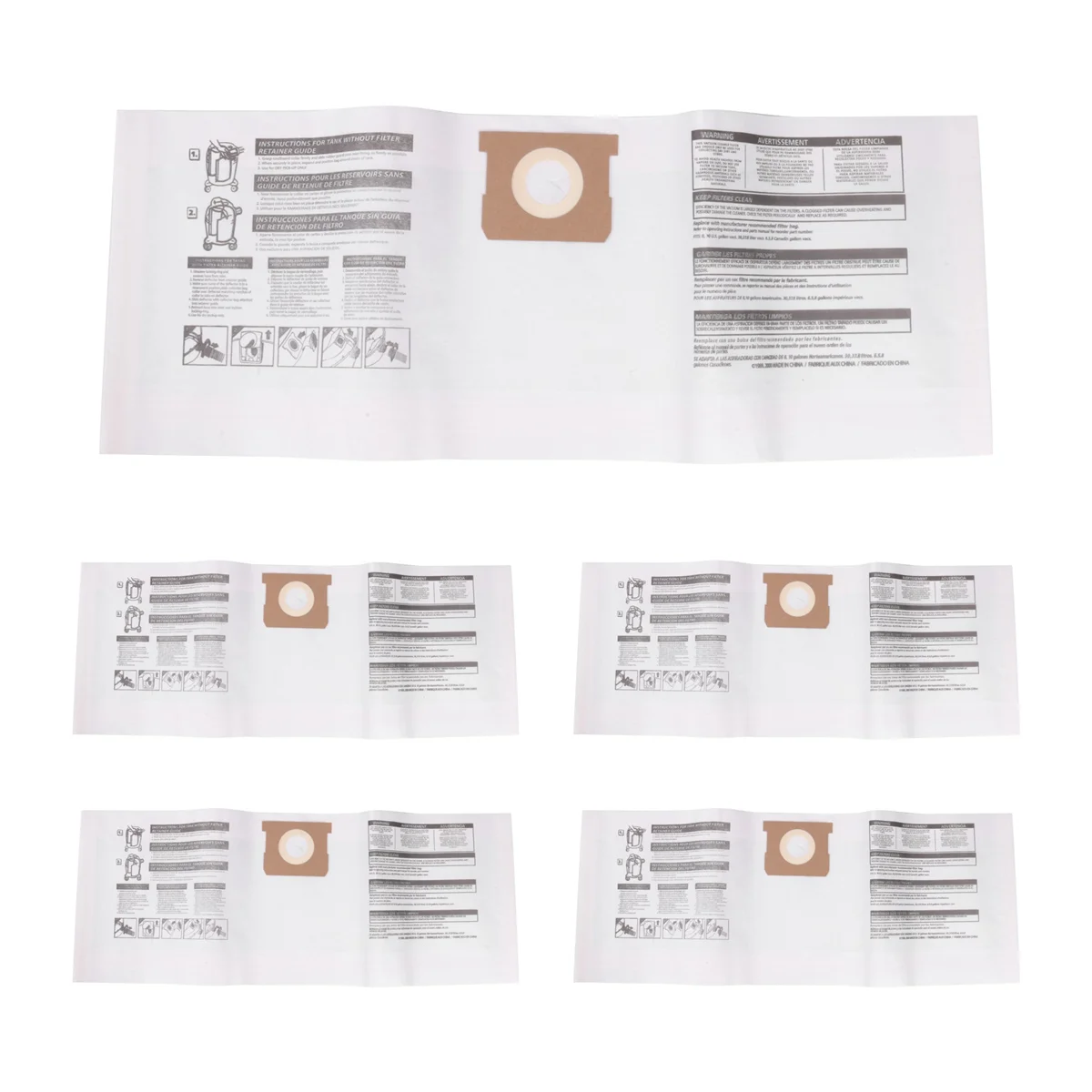 HOT 5-pack vervangende nat-/droogzuigerzakken stofzakken voor Shop-Vac Ridgid 5-8 gallon vacuüm 9066100   90661 906-61