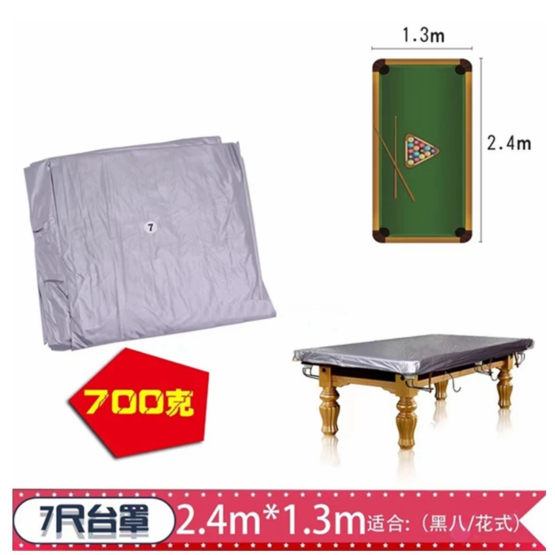 7ft Waterdichte Heavy Duty Biljart Snooker Pool Tafel Stofkap Protector Pvc Zilver