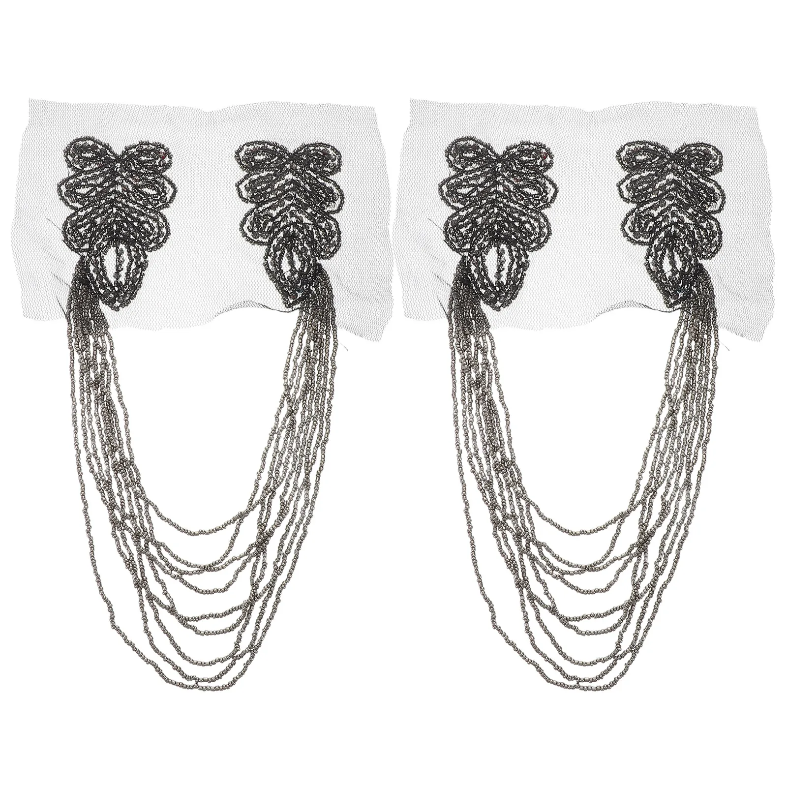 

Shoulder Epaulettes Chain Brooch Pins Costume Rhinestone Chains Decor for Badge
