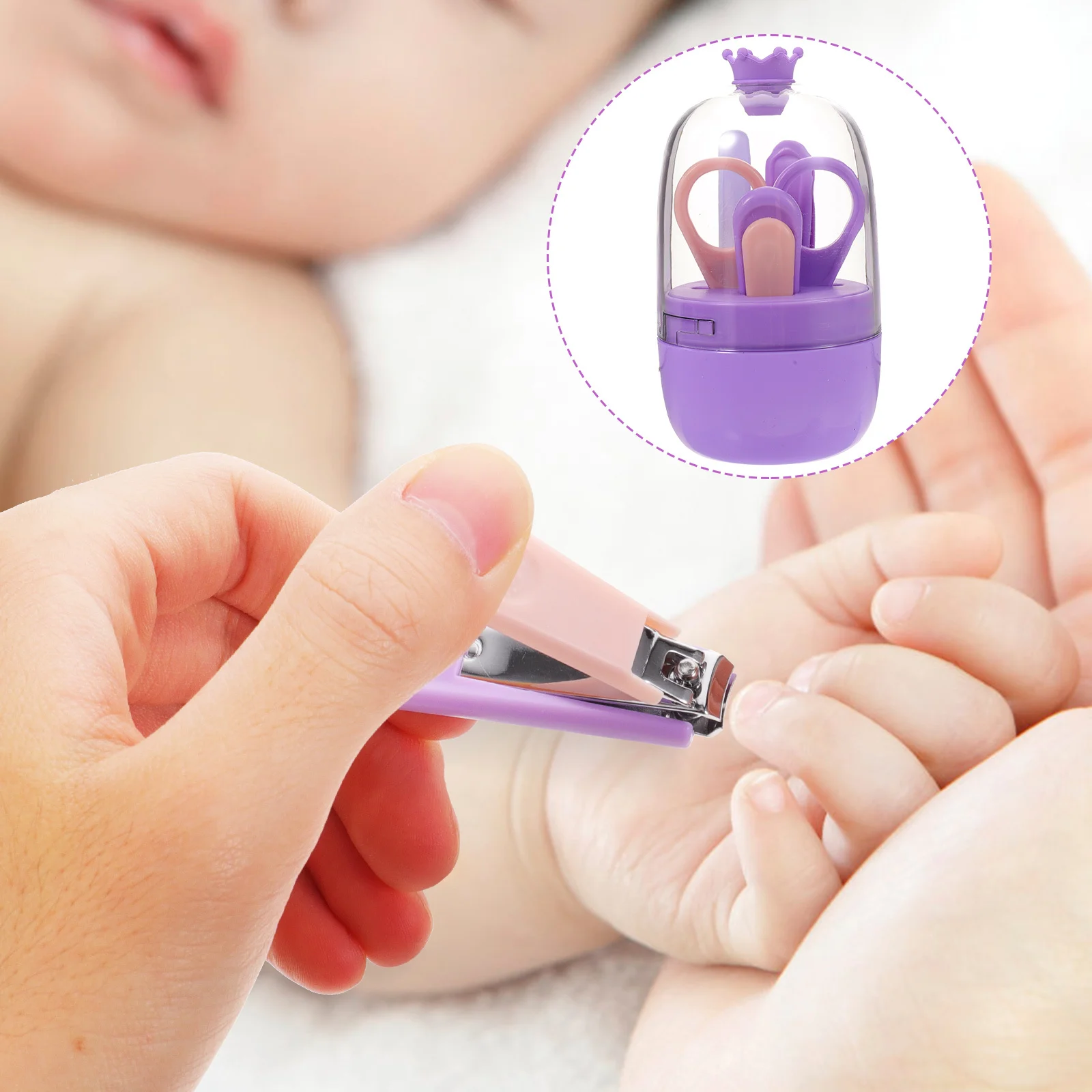 

Suit Baby Nail Clipper Set Kits Care Necessity Infant Purple Abs Newborn Boy Essentials
