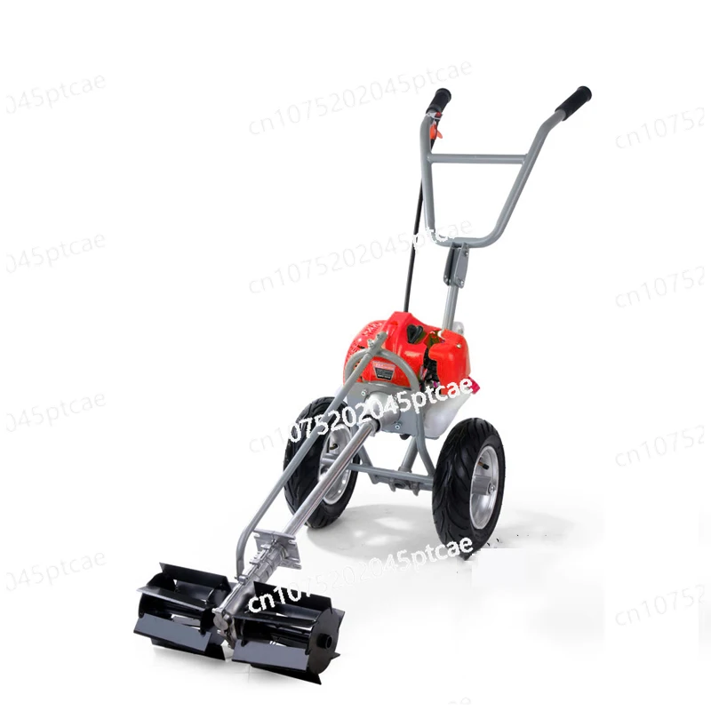 Hand Push Lawn Mower 4-Stroke Powered Land Reclamation and Soil Loosening Lawn Mower Farming