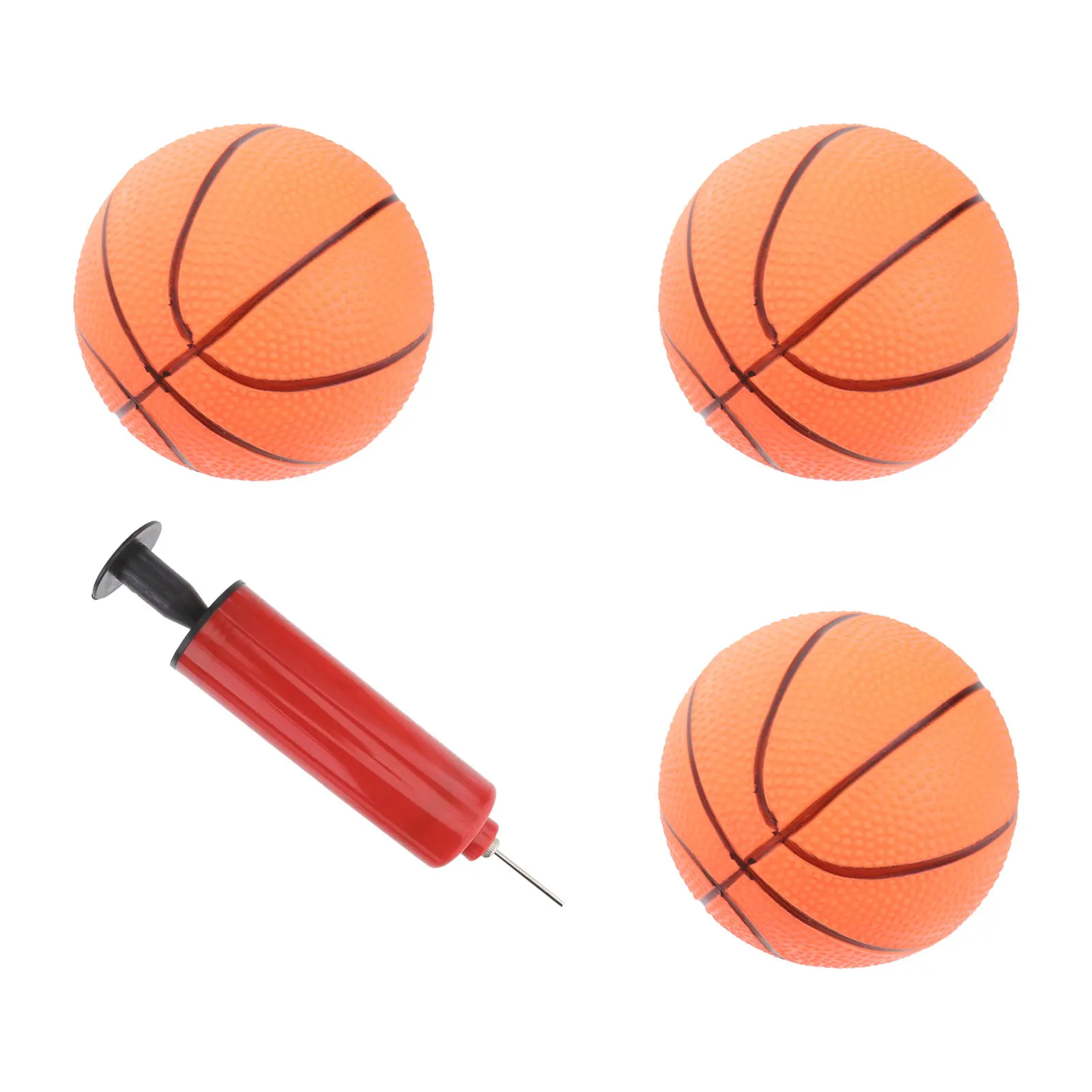 

4Pcs Kids Inflatable Basketball Pack Tough Pimpled ABS Mini Bouncy Ball 4 Inch Diameter with Pump for Indoor Outdoor Fun