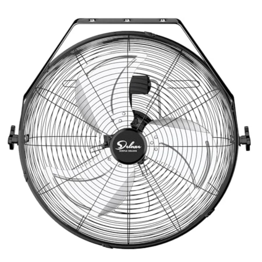

Industrial Wall Mount Fan, 3 Speed Commercial Ventilation Metal Fan for Warehouse, Greenhouse, Workshop, Patio, Factory and Bas