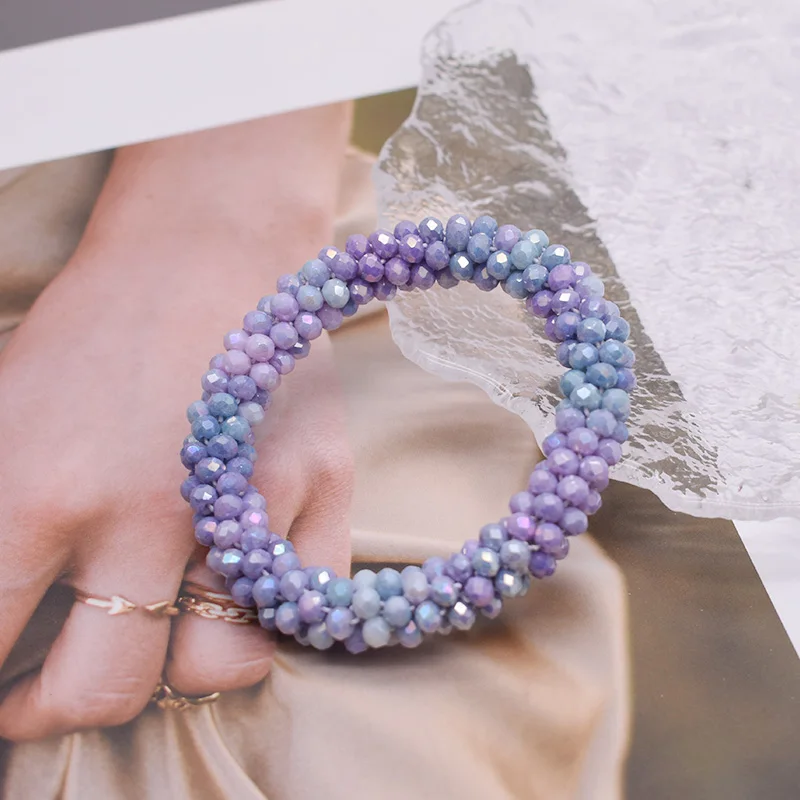 Trendiges Perlenarmband, elastisch, handgefertigt, Strang-Armbänder für Frauen, Geschenk, neues Haar-Accessoire, Glasperlen-Armband