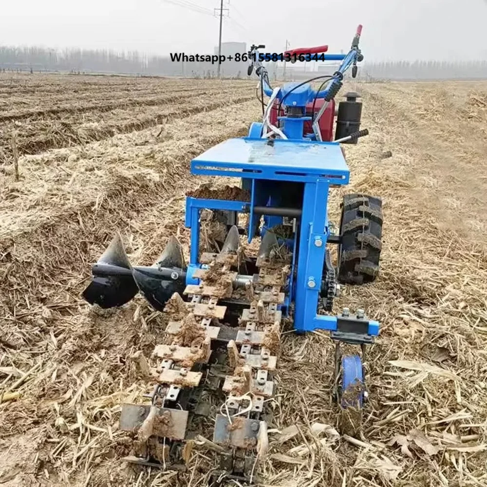 Good Quality Handheld Self-Propelled Double Chain Trencher Home Use for Lawn & Backyard Trenching