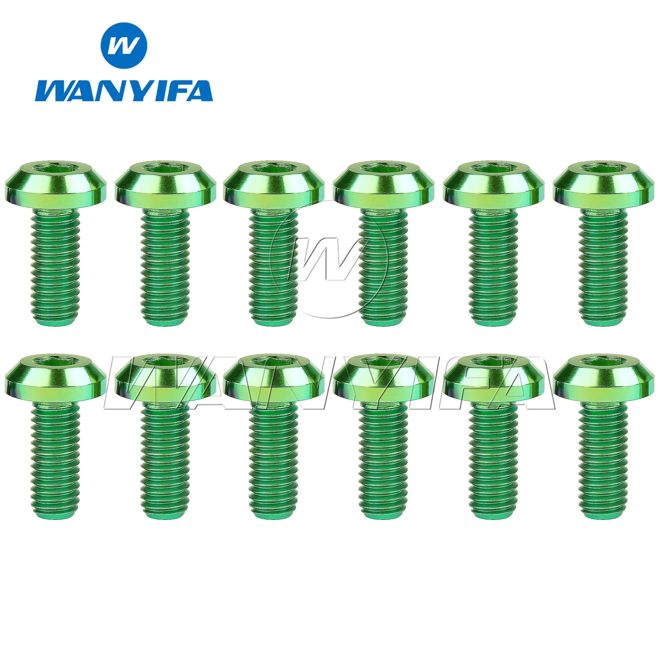 Wanyifa Gr5 Titanium Ti Bolts M8x15 20 25 30 35 40mm Hex Head Pitch 1.25mm Screws for Bicycle Motorcycle Brake 5/12PCS