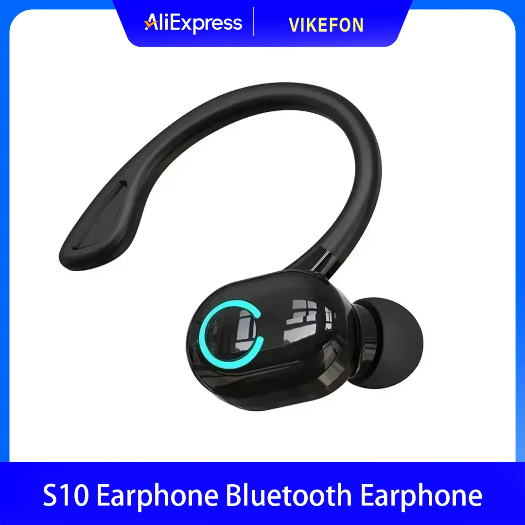 VIKEFON S10 New Earphone Bluetooth Earphone Business Single Ear Earphone with Good Sport Range and Noise Reduction Wearing