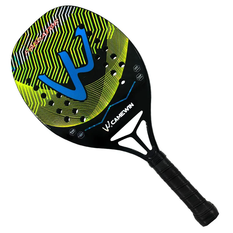 The new 12k carbon Beach tennis racket Professional Full carbon fiber rough surface With protective bag sweat band wrist care view 5