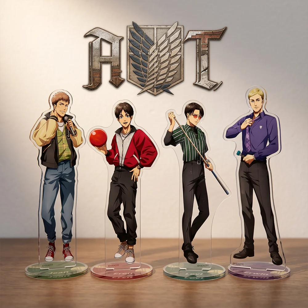 Anime Attack on Titan Eren Levi Hans Erwin Retro Fashion 15CM Acrylic Stand Keychain Desktop Display Fans Collection Gift