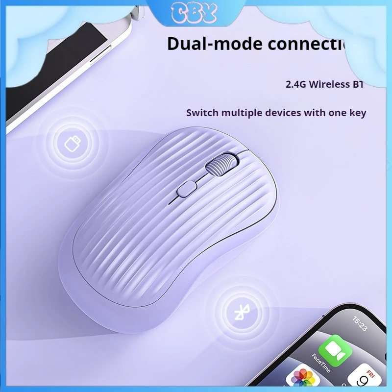 New 2.4g Bluetooth Dual-Mode Mouse Silent Typec Charging Office Gaming Laptop Desktop Computer Universal Super Large Capacitor