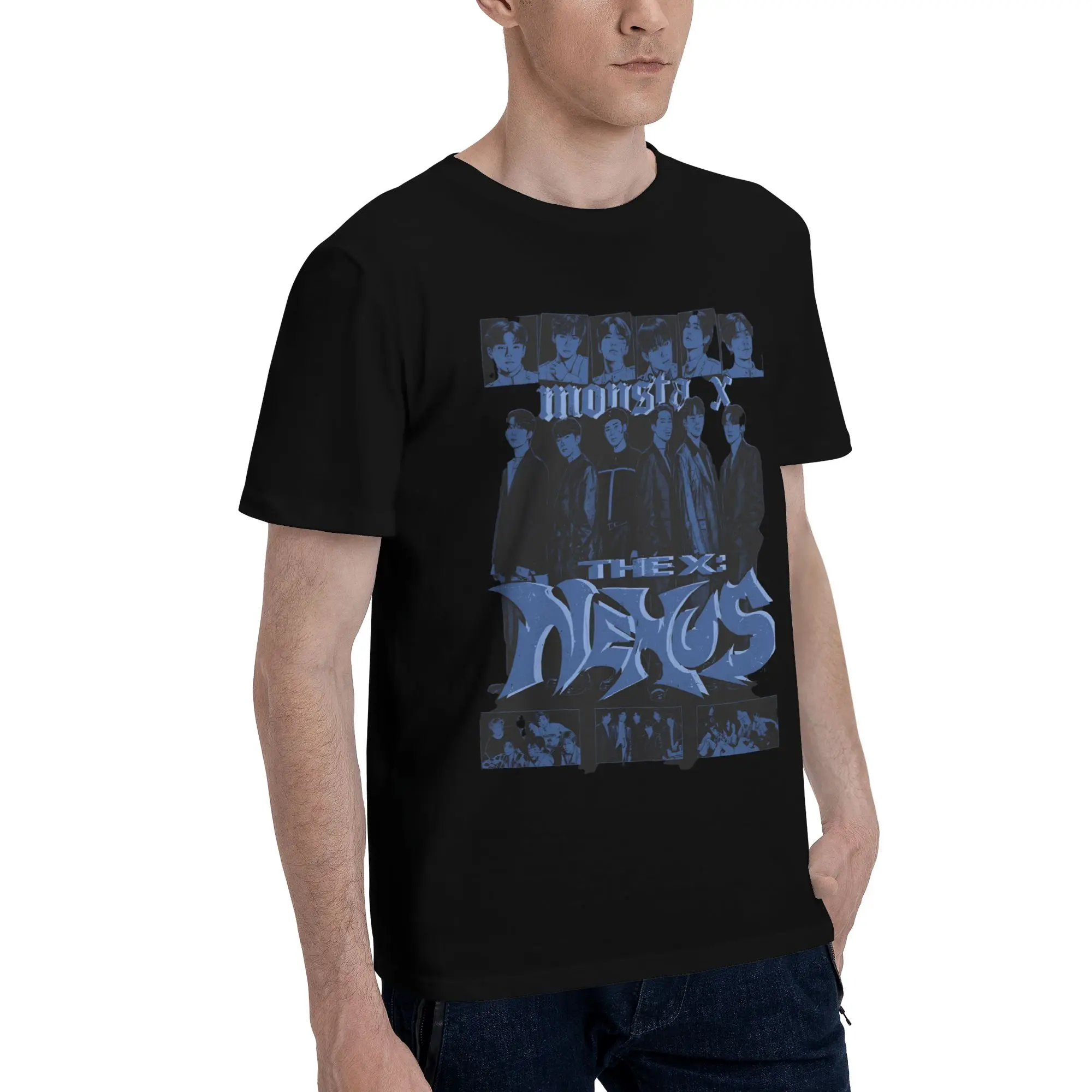 Men Women Graphic Print Monsta X the X Nexus North America World Tour  Tee T Shirt Cotton  T-shirts Clothing