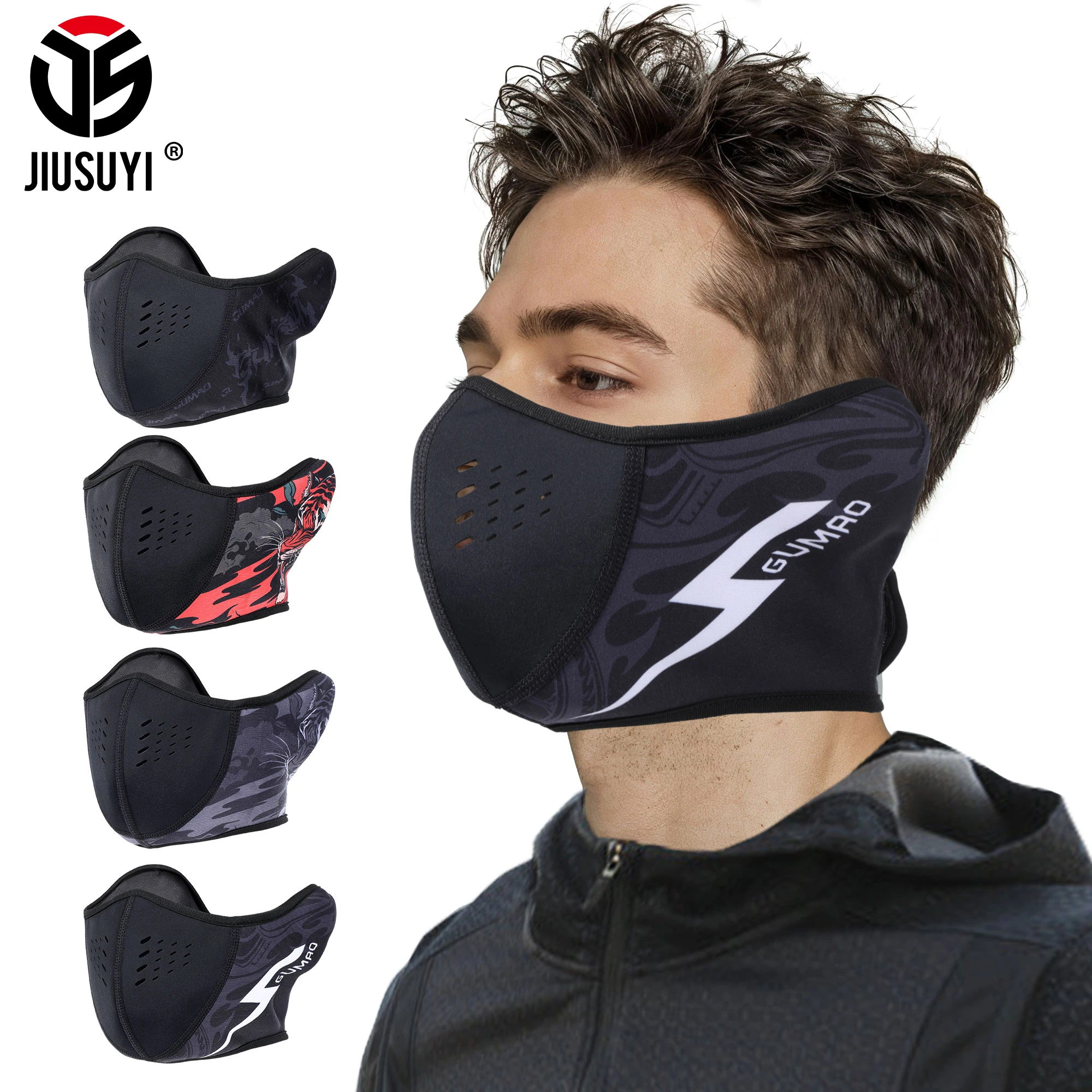 Winter Warmer Outdoor Riding Half Face Mask Cover Balaclava Fleece Skiing Thermal Scarf Women Men Cold Weather Windproof Bandana