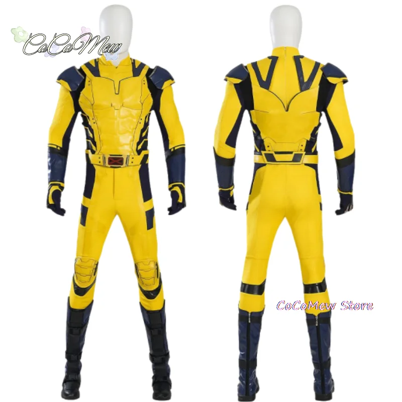 男性のためのwolverineコスプレコスチューム,カスタムメイドのジャンプスーツ,ベスト,手袋,ベルト,ウルフクロー,新しい映画