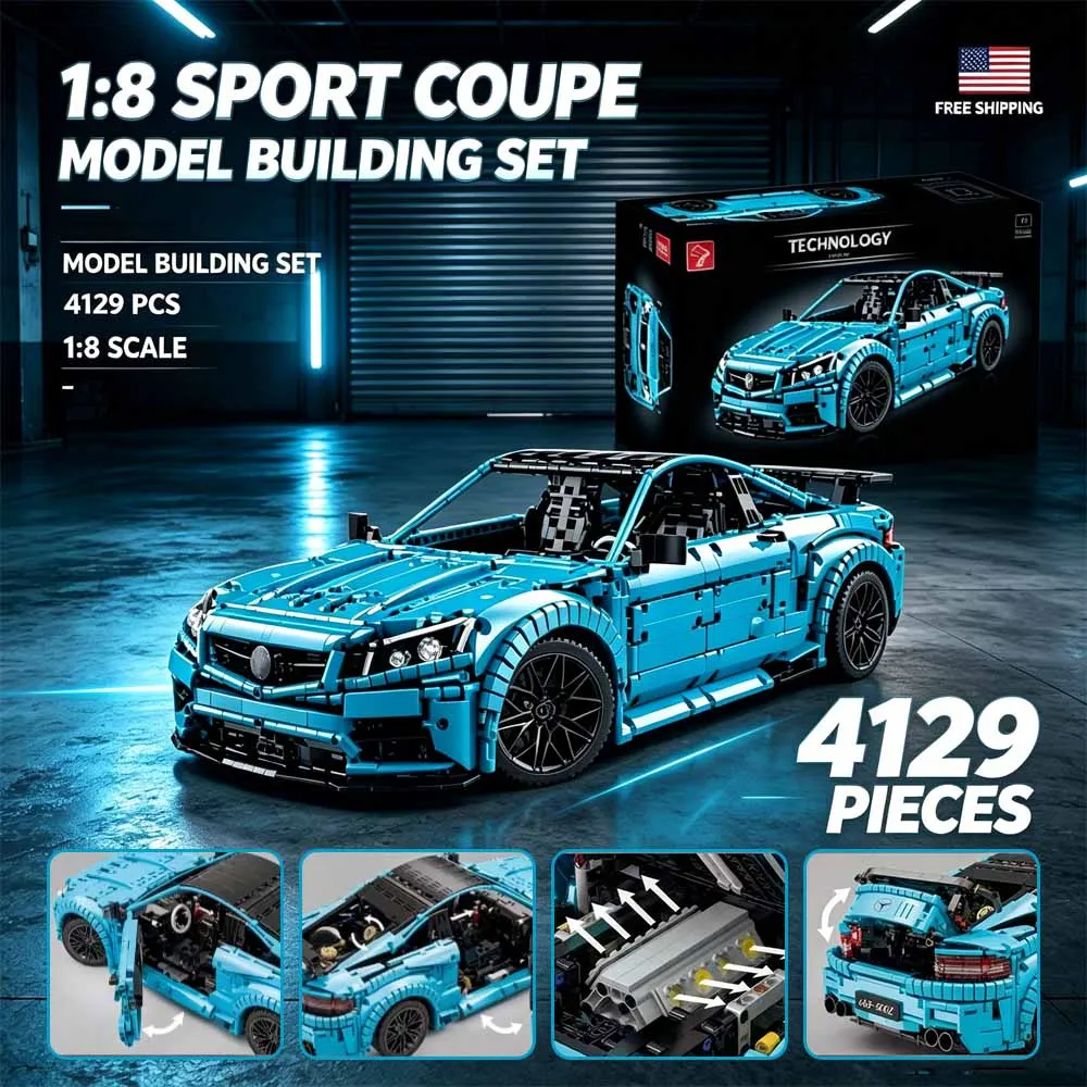 Blocs de construction de supercar technique à grande vitesse C63 AM-G, modèle MOC-60193, briques de voiture de sport, jouet, cadeau pour adulte, 4129 pièces