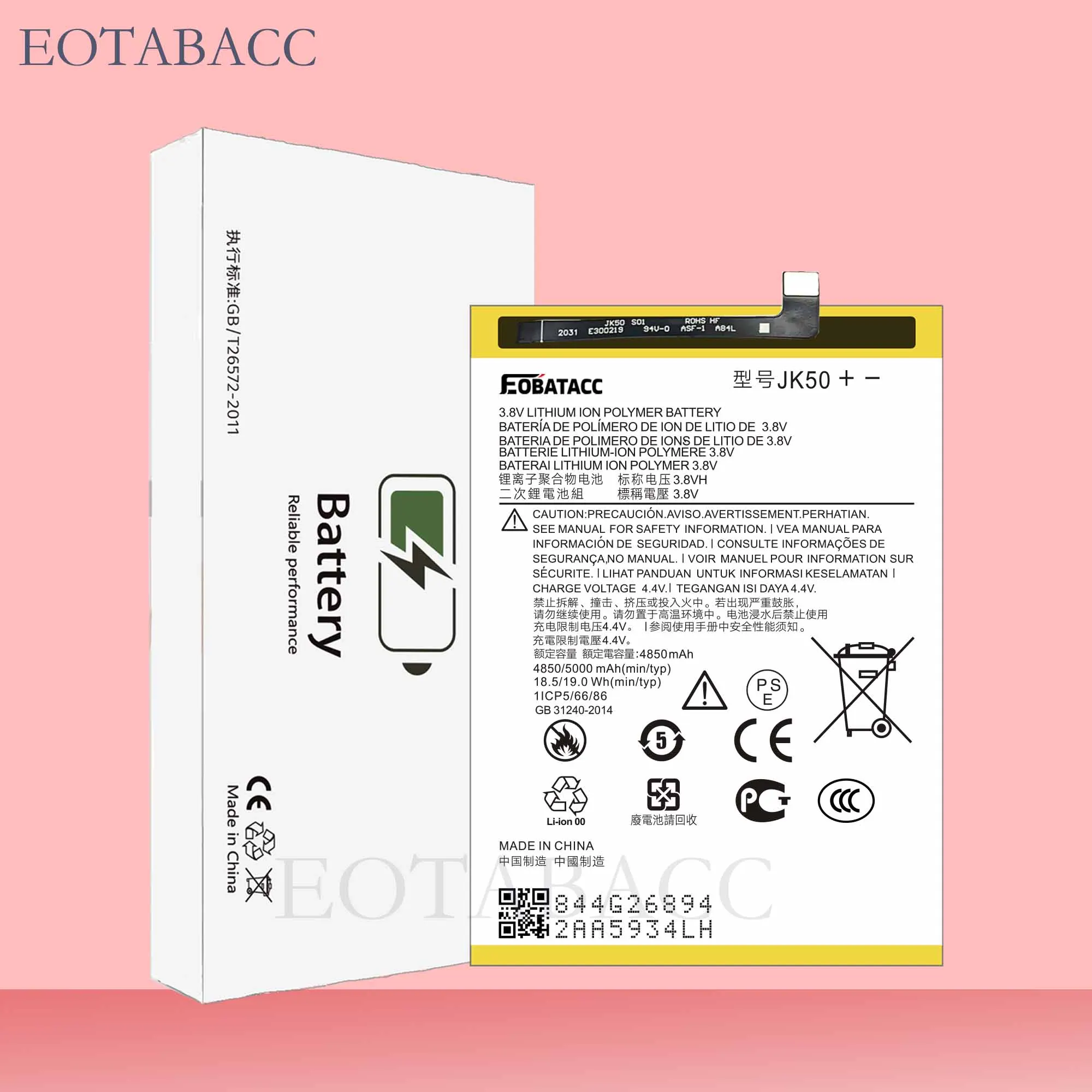 EOTABACC 100% New Original Battery JK50 For Motorola G7 Power/G50/XT1942 /ONE POWER /XT1955/G8 power lite Phone Battery +Tools