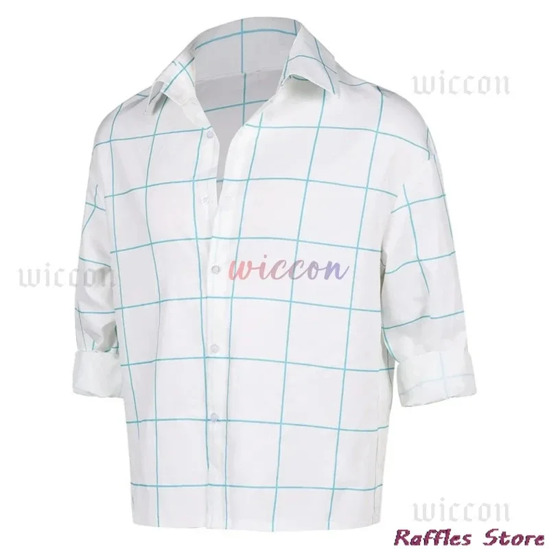 Cyanime jinu blusa diária saja meninos soda pop palco desempenho camisa xadrez cosplay traje kpop demônios caçadores menino grupo