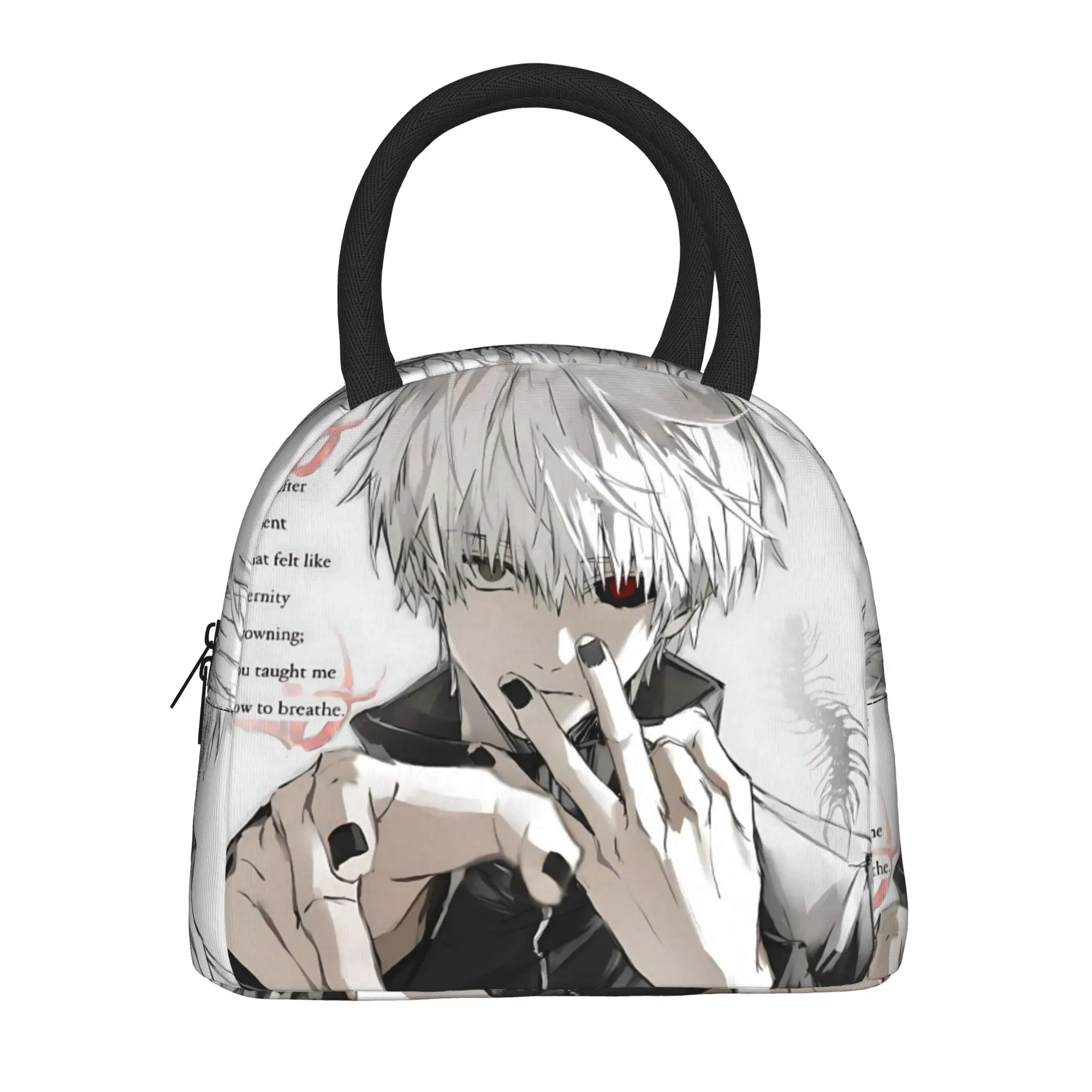 Halloween Tokyo Ghoul Kaneki Insulated Lunch Bag Ice Pack Rice Bag  bolsa Student Bento Lunch Handbag Insulation