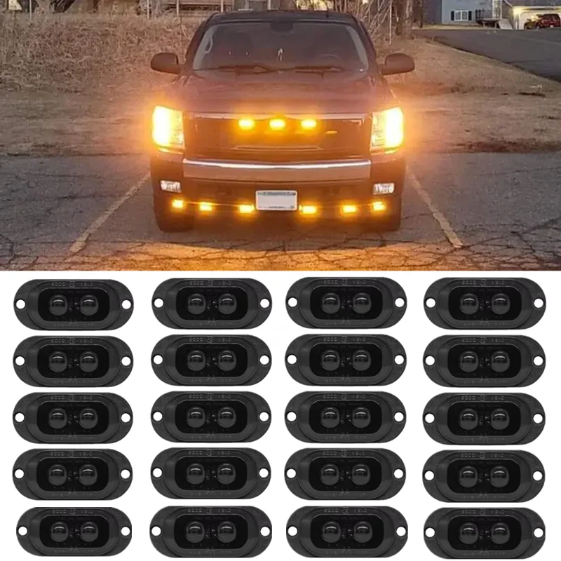 20PCS Turck Side Lights Marker LED Indicator Signal Lamp Lorry Caravan Clearance LED Position Lights 12V-24V Trailer Accessories