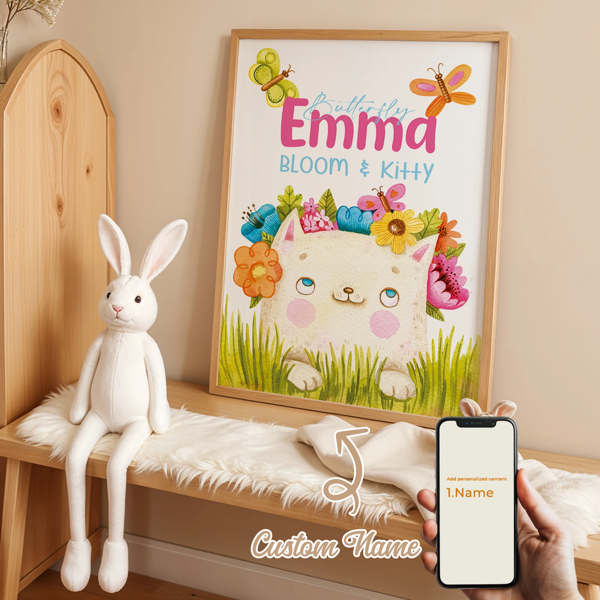 

Personalized Custom Name Cartoon Dog Wall Art Print Picture Canvas Poster Painting For Living Room Kids Room Home Decor