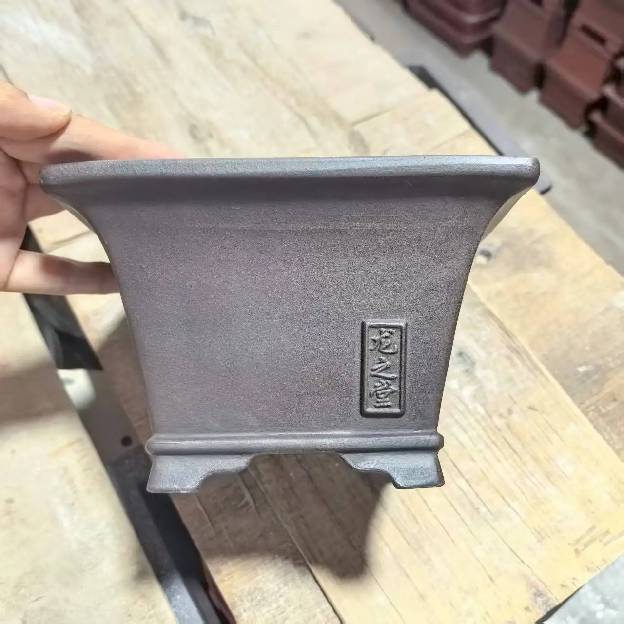 

High quality Yixing purple clay bonsai pot Square shape