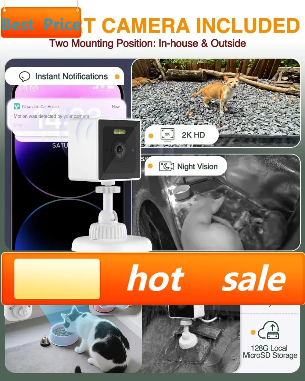 

Хит продаж: Утепленный уличный домик для кошек с умной камерой, водонепроницаемое укрытие для бездомых кошек, дверца для выхода (армейский зеленый)