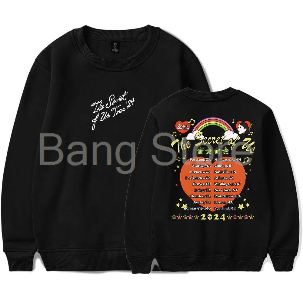 Gracie Abrams The Secret of Us Tour 24 Dateback Crewneck Sweatshirts Women Men Long Sleeve Fashion Pullover Clothes