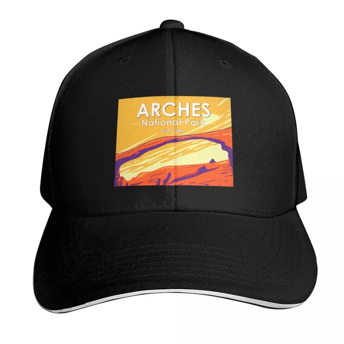 

Arches National Park Sunset Vintage Baseball Cap hiking hat men's big size hat Hood Sun Hat For Children Girl Men's