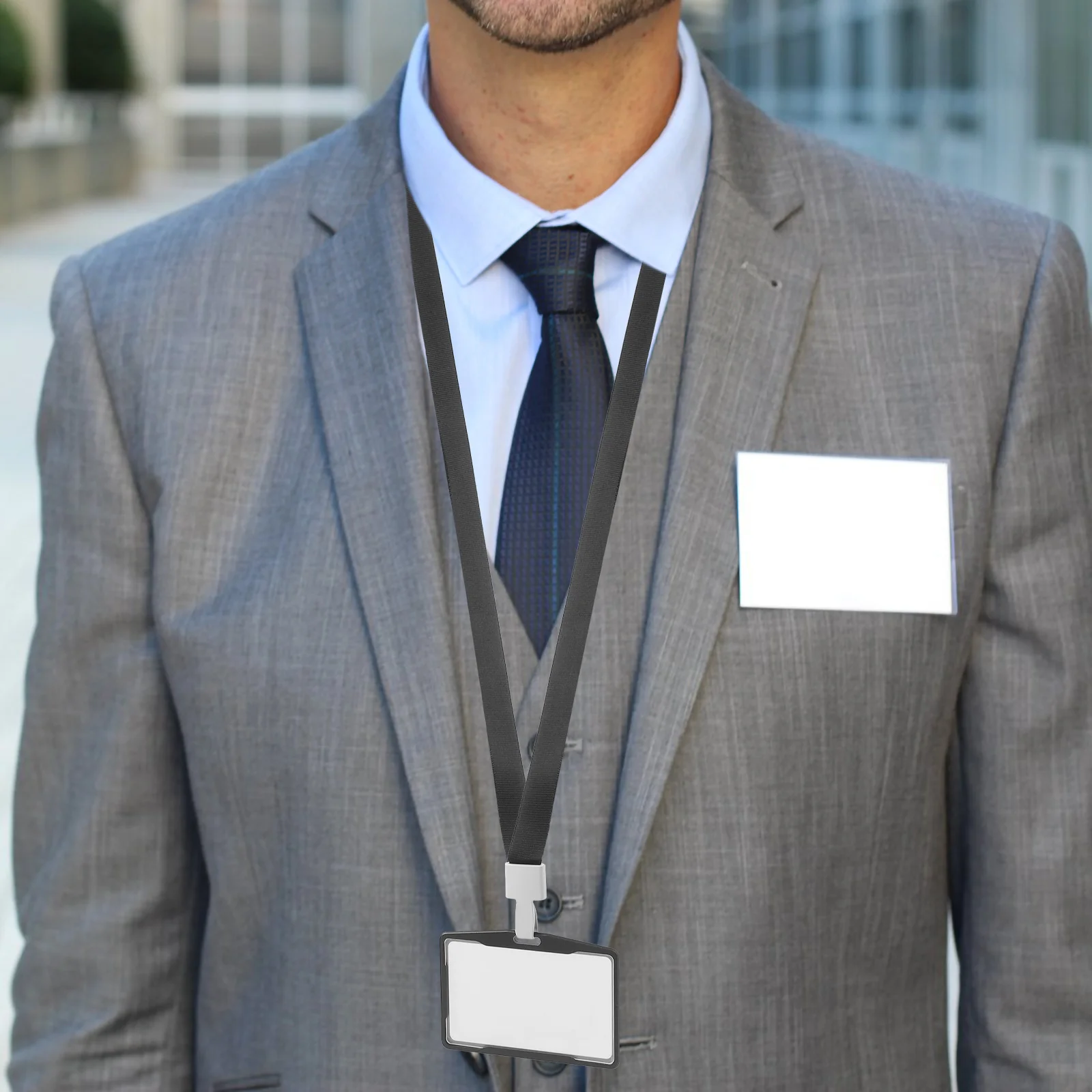 

1 set 1 Set Aluminum Alloy Id Card Multifunction Name Badge Holder For Work School Office Lanyard Card Sleeve Tag Holder