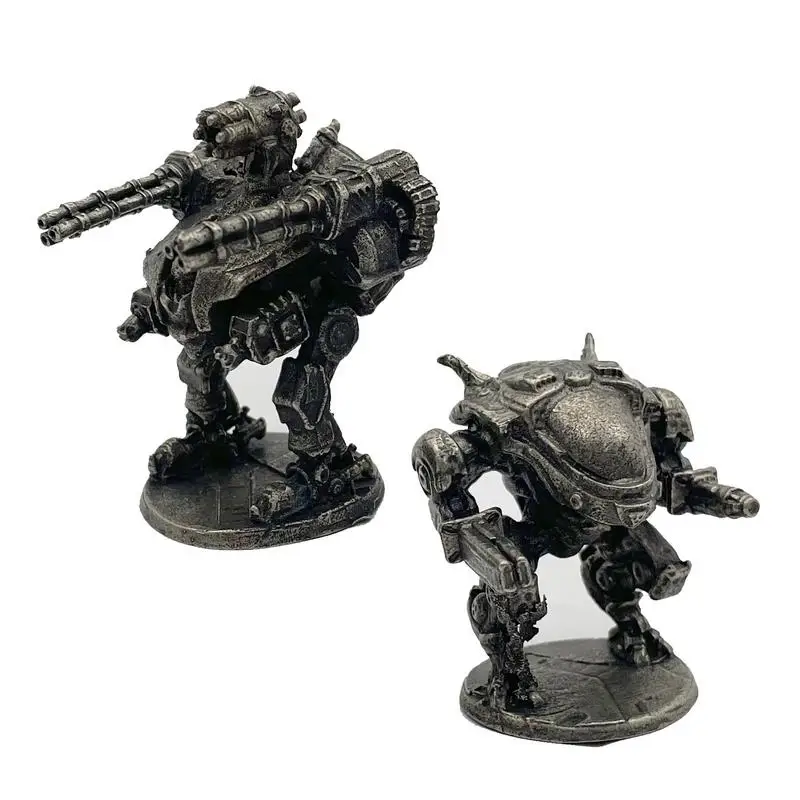 1Pc White Copper Future Mecha Robot Soldier Model Figure Shogunate Century Toys Tabletop Game Car Ornament