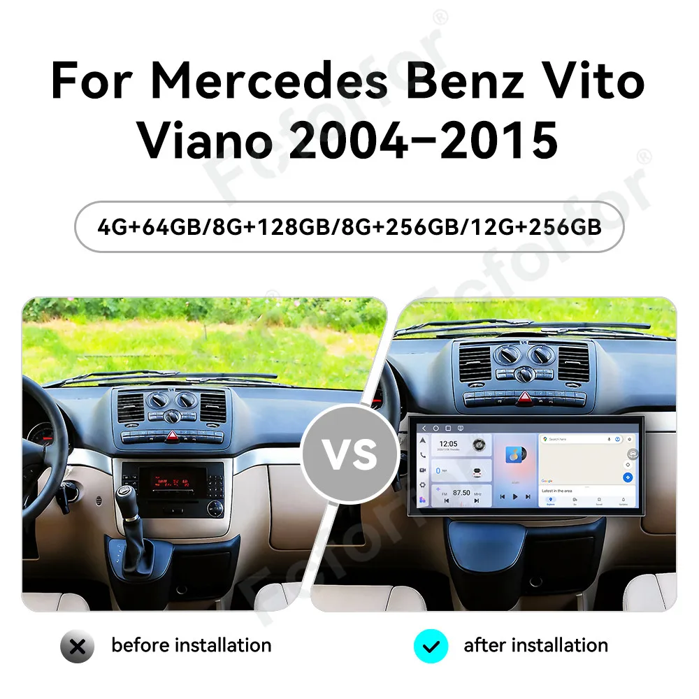 

Мультимедийный GPS-плеер с HD сенсорным экраном 15,8 дюйма на Android 15 для Mercedes-Benz Vito Viano 2004-2015, головное устройство с DSP