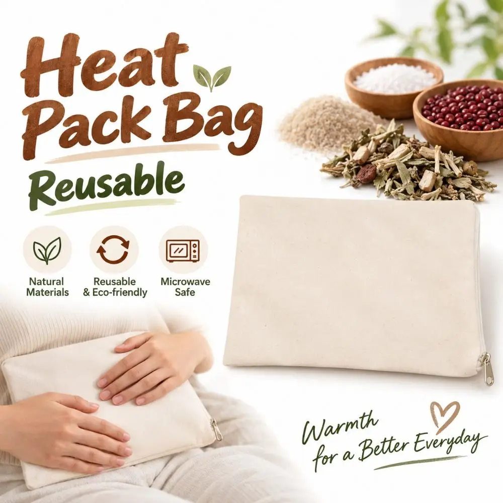 New Cotton Heating Pad Bag Thickened Fabric Zipper Closure Warming Pouch Reusable Portable Fillable Heating Bag Home Warming Use