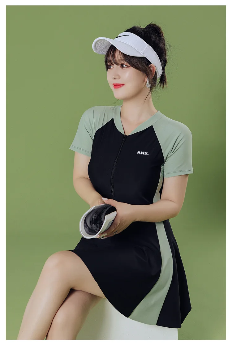 ชุดว่ายน้ําใหม่ผู้หญิงอนุรักษ์นิยม Fairy Slim One-piece Hot Spring แฟชั่นกระโปรงอนุรักษ์นิยม
