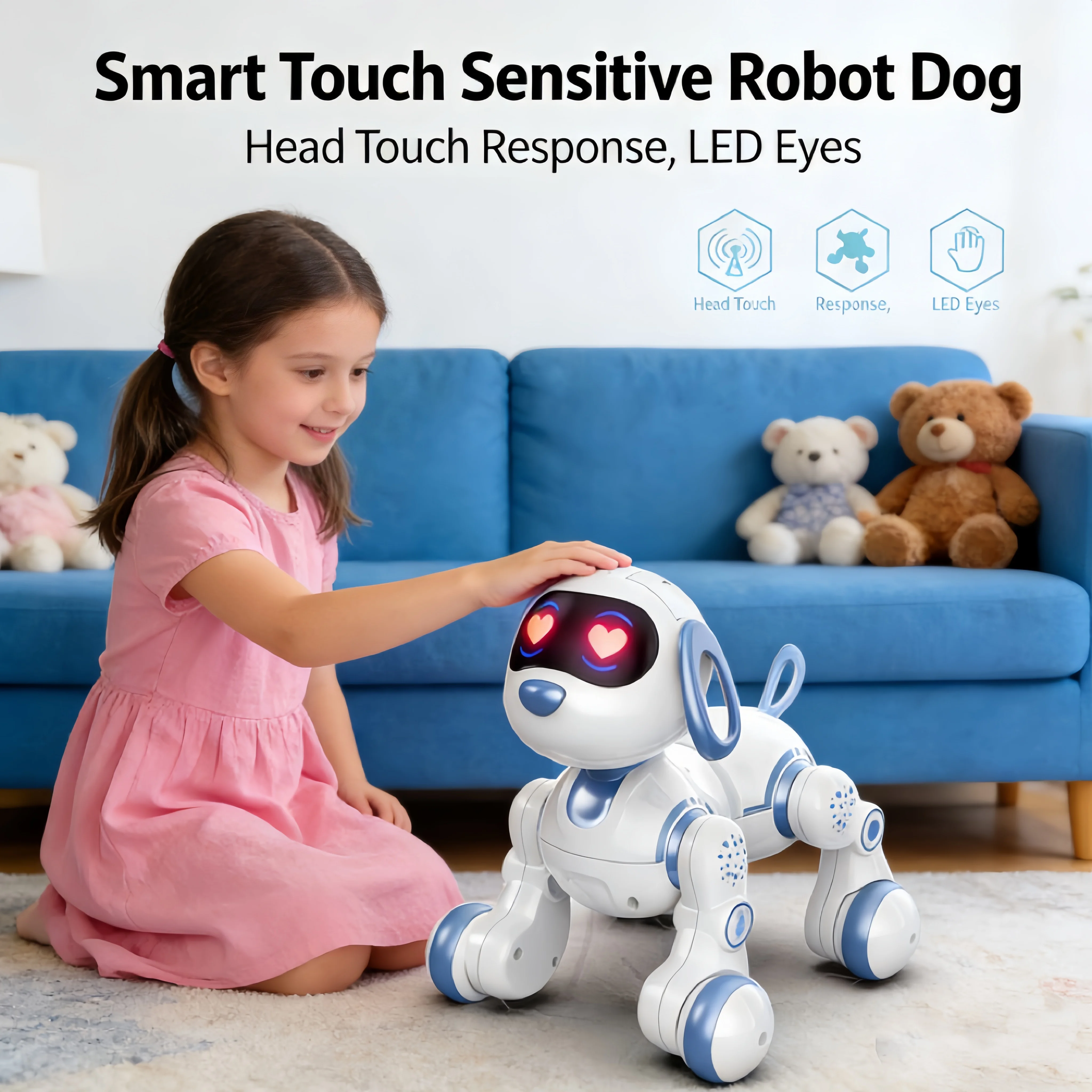 

Веселый робот, электронная трюковая собака, голосовая команда, тактильная музыкальная песня, детская игрушка 2026