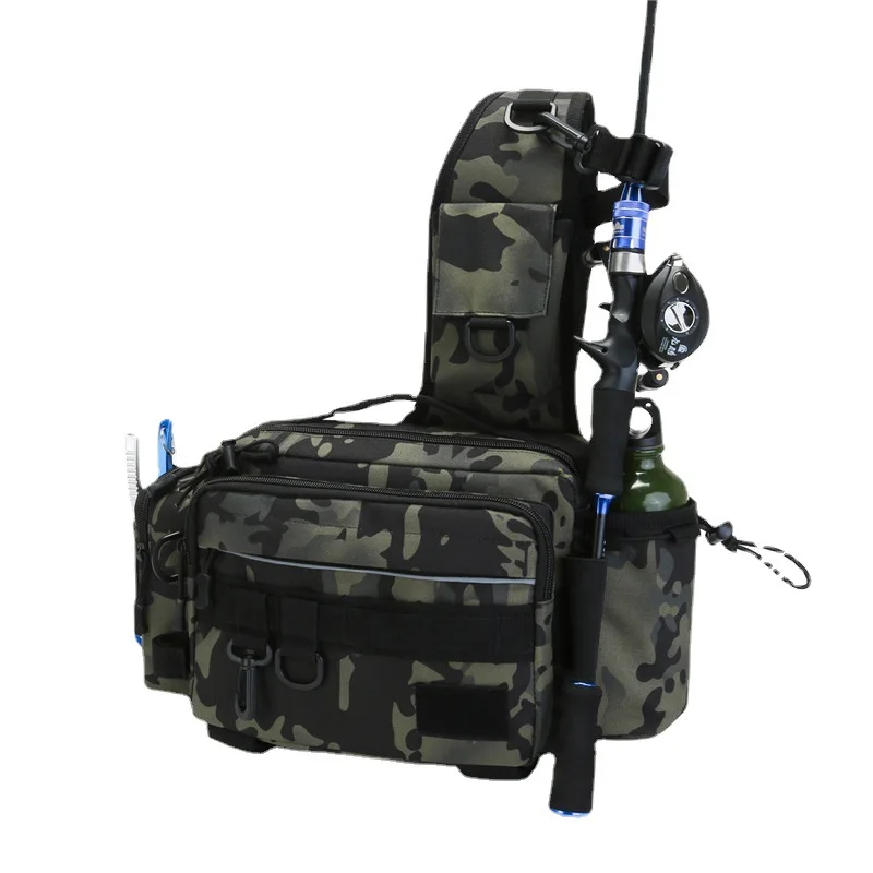 

Fishing Bag Waterproof Multifunctional Outdoor Waist Bag Portable Lure Waist Pack Pole Package Fishing Tackle Bag Crossbody Bag