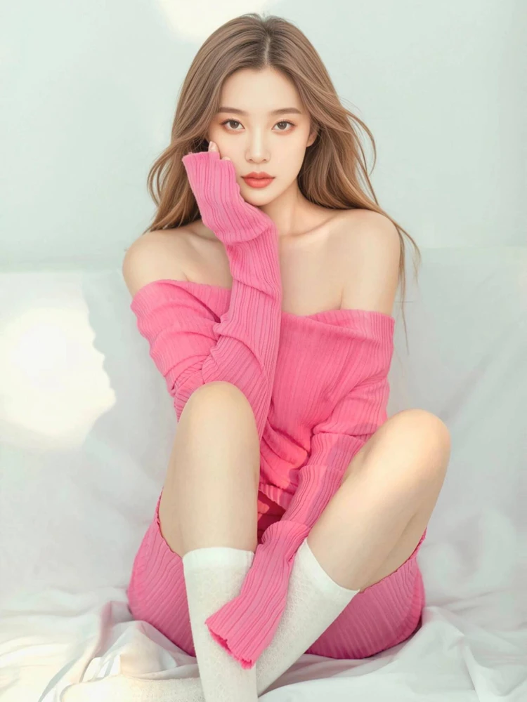 

2026 New Pink Sweet Girl Artistic Photography Costume Korean Style Female Group Theme Studio Lighting Girl Outfit