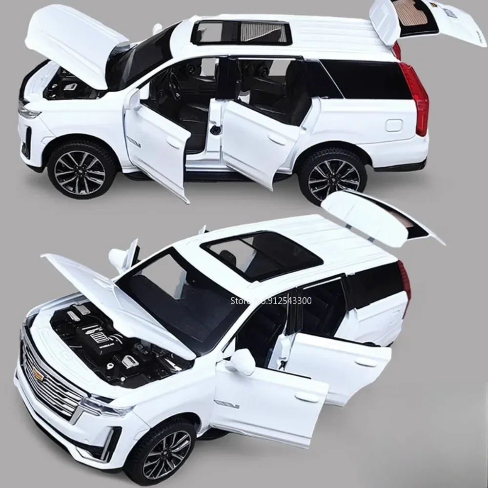 

Масштаб 1:32, модель автомобиля ESCALADE, игрушка, 6 дверей, открытый металл, литой под давлением, музыкальный светильник, модели транспортных средств, хобби, орнамент, подарки