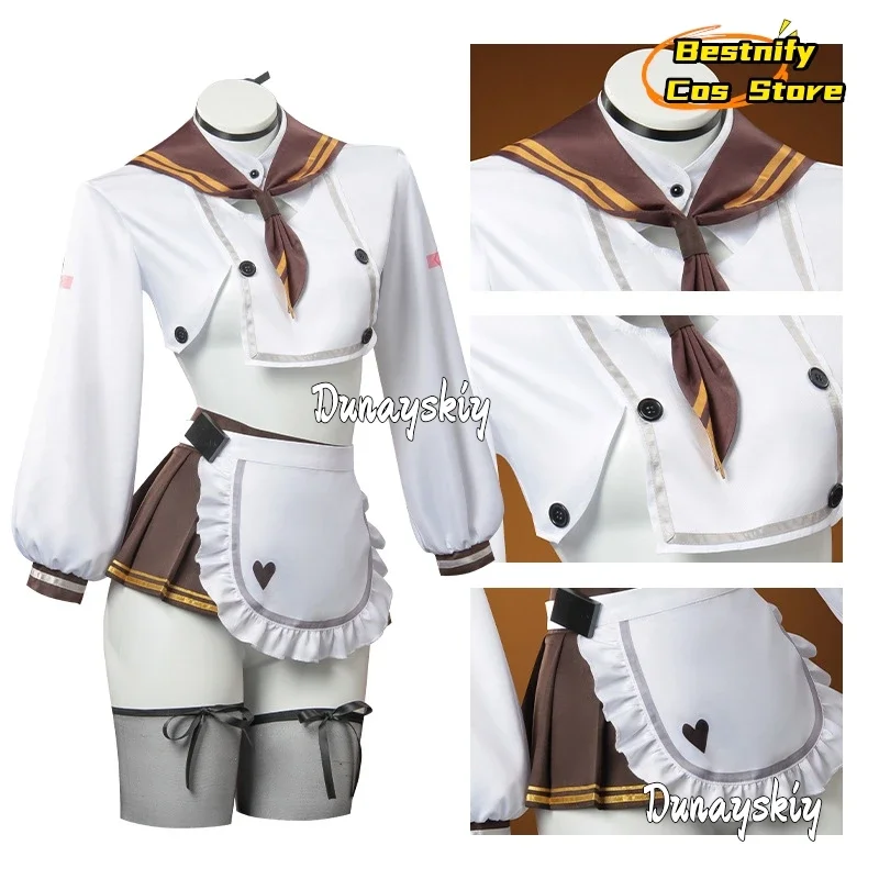 CosplayNIKKE-Disfraz de trenzas para mujer, trenzas de la diosa de la victoria, peluca de Cosplay, vestido de sirvienta Sexy, trajes de Anime, juego de rol S