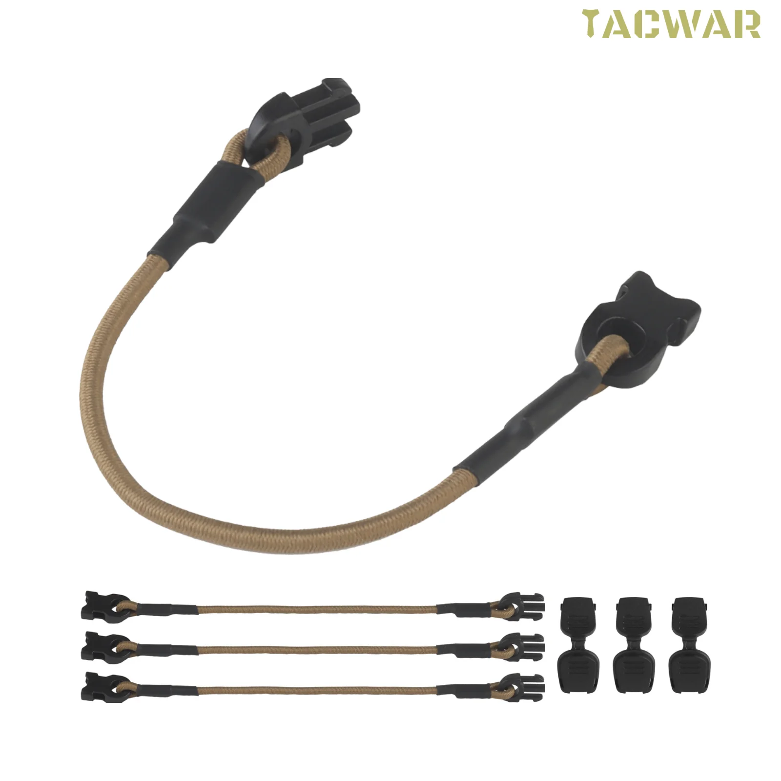 

3pcs 6" Elastic Fixing Rope for Securing Tourniquet Cable Sling Gloves, MOLLE Organize Strap for Tactical Airsoft Hunting