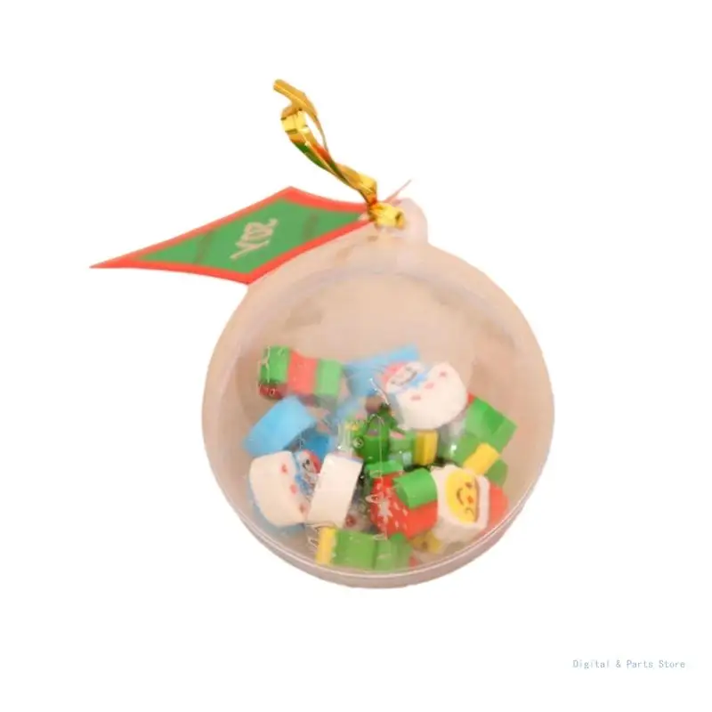 

M17F 20Pcs Mini Christmas Erasers for Kid Rewards Holiday Erasers for Kid Gift