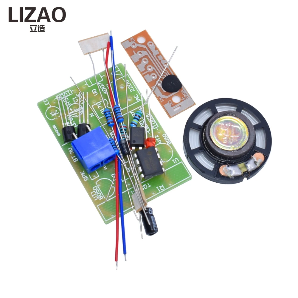 LIZAO DIY Electronic Simulation Power Outage Acousto-optic Alarm Kit PCB Sound Alarm Student Training Practice Project