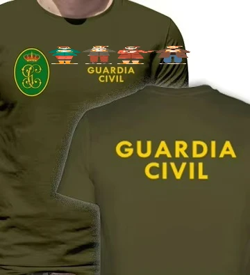 Camiseta Guardia Civil Spanish Military T-Shirt Short Sleeve Casual 100% Cotton Shirt