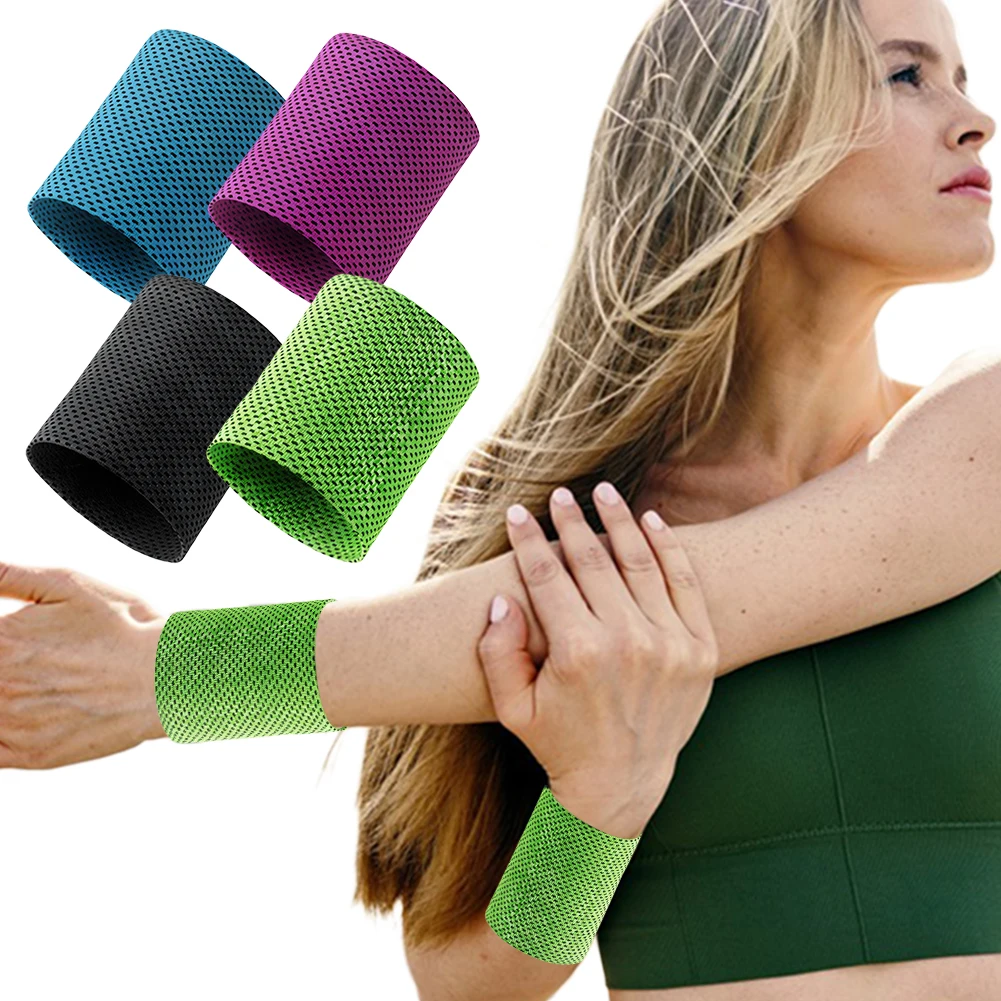 

Браслет с ледяным охлаждением, дышащий охлаждающий браслет на запястье, быстросохнущие охлаждающие бинты для бега, фитнеса, йоги, езды на велосипеде, пешего туризма