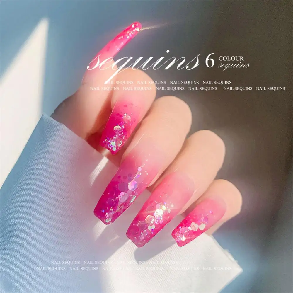 1~4PCS Hexagon Unique Manicure Holographic Glitter Glitter Flakes Sparkle Must-have Nail Decoration Versatile Sequin