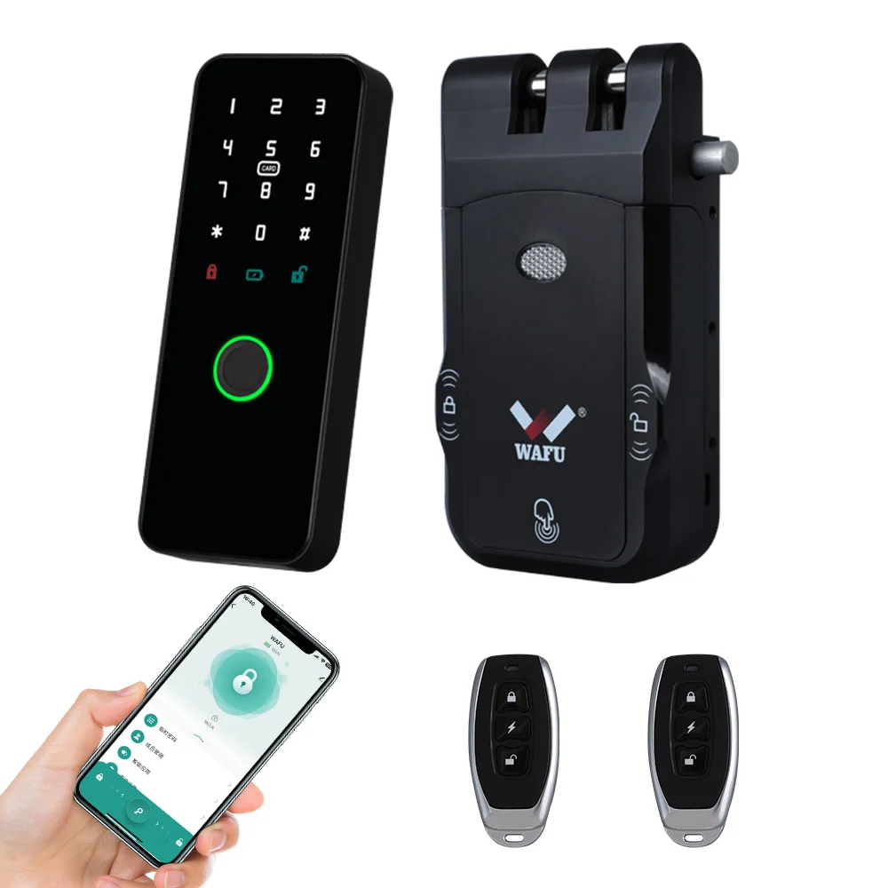 

WAFU беспроводной биометрический цифровой дверной замок с отпечатками пальцев Tuya умный Bluetooth пульт дистанционного управления без ключа невидимый входной домашний дверной замок