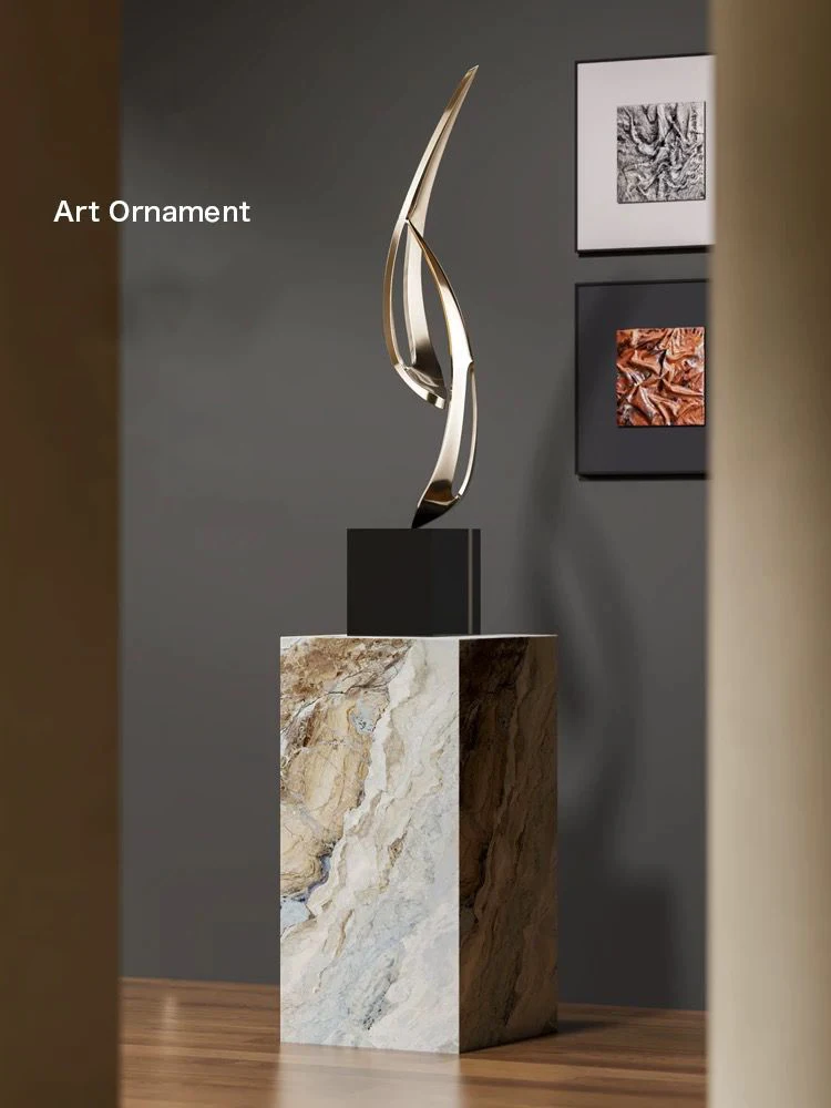 Home Decoration Modern Luxury Entrance Geometric Landing Art Sculpture Villa Hotel Front Desk Creative Decorative Ornaments