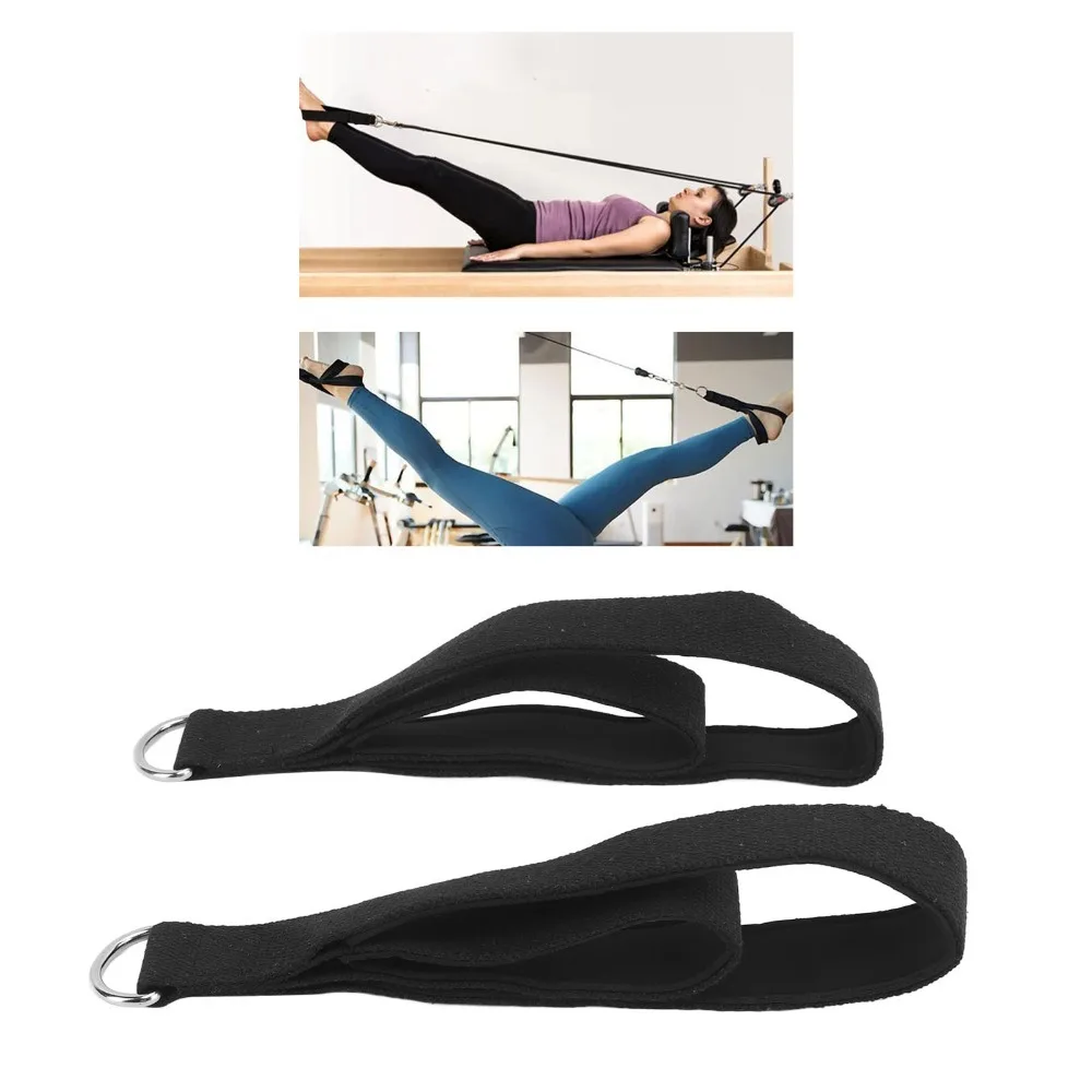 2PCS Comfortable Anti Slip Pilates Double Loop Straps Soft Padded D-Ring Fitness Exercise Straps Workout Straps Yoga Exercise