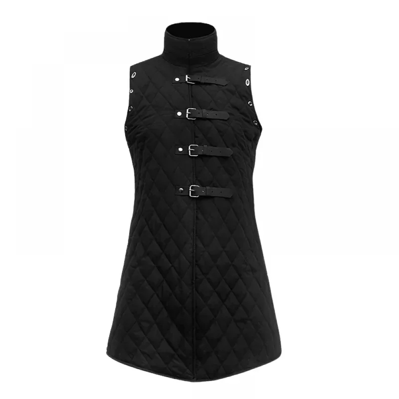 Xixixi Gambeson chaleco grueso acolchado sin mangas chaqueta abrigo para hombres armadura telas de algodón vestido disfraz Medieval Halloween Ou