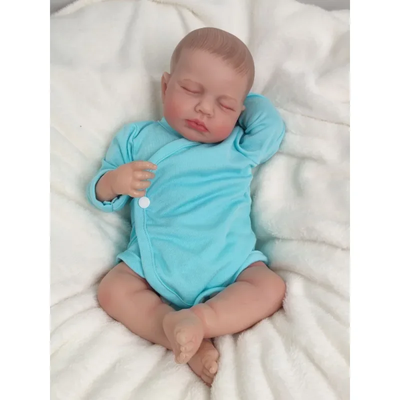 20 Inch Soft Silicone Baby  Reborn Dolls Toy Loulou 3D-Painted with Visible Veins and Cloth Body Like Real Sleeping Alive Kids