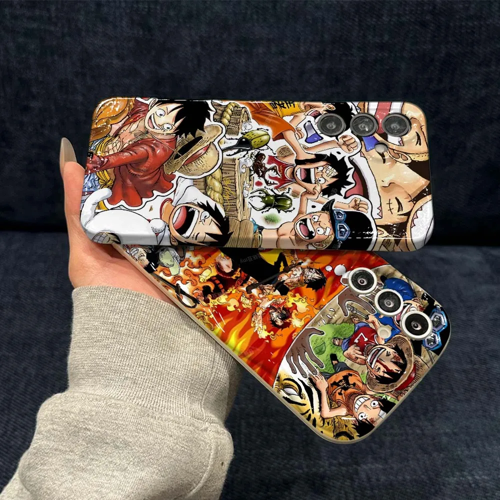 

Japan Cartoon One Piece Luffy For Samsung Galaxy A73 A53 A25 A34 A51 A54 A35 A55 A33 A56 A04 4G 5G Feilin Wave Oil Shell
